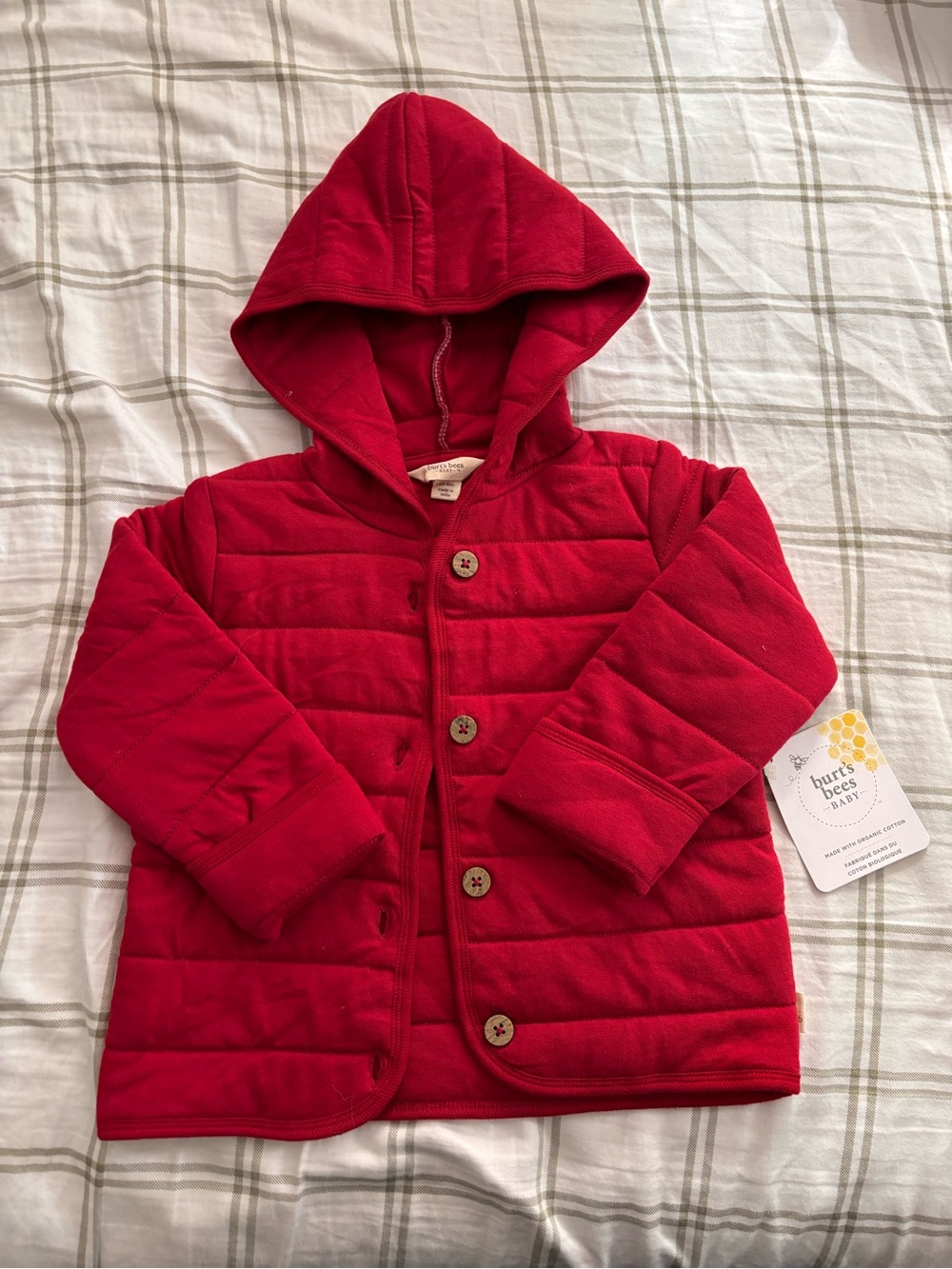 Burt’s Bees Baby Organic Cotton Button Down Jacket - Cardinal Red NWT